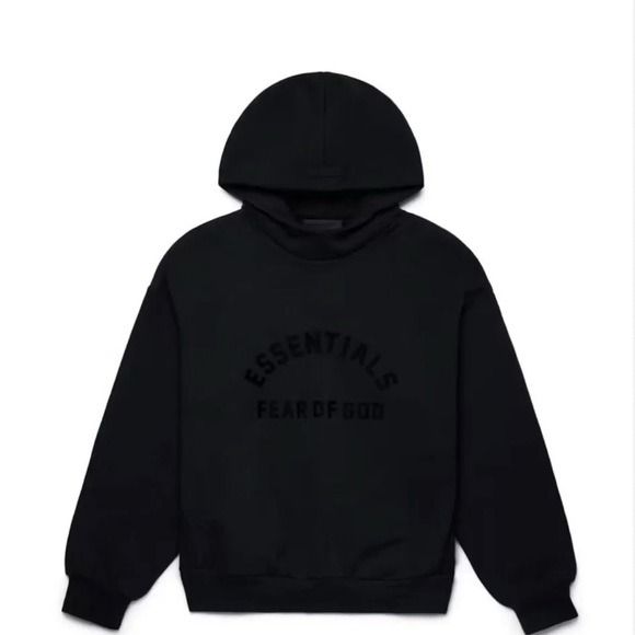Essentials Fear of God Jet Black Arch Logo Hoodie